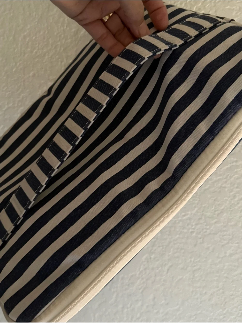 CANVASLIFE Tablet/Laptop Padded Carry Case Breton Striped Navy/White Gold Fleece